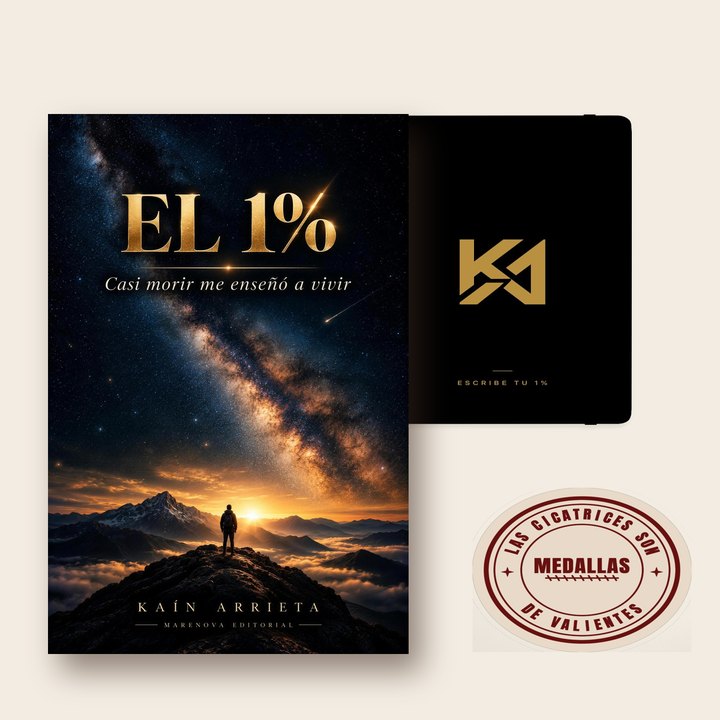 Kit Escribe tu 1%: Libro + Libreta KA + Sticker