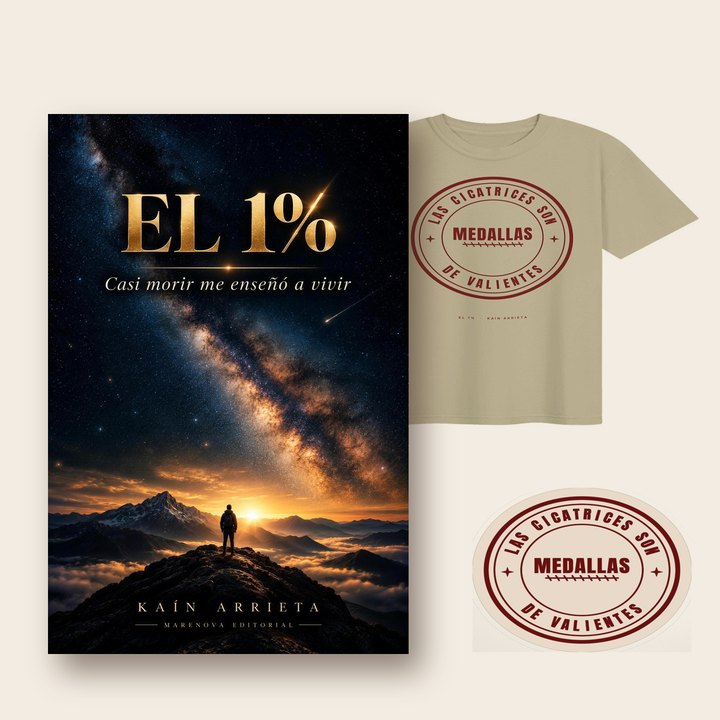 Paquete Medalla: Libro + Playera Medalla + Sticker